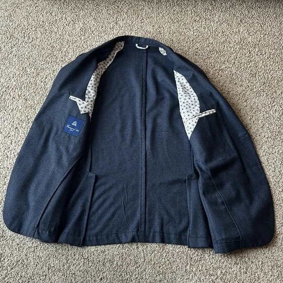 *Luxury* Finamore 1925 Napoli Navy Hand Tailored Patch Pocket Blazer Eu 52 US 40 - Picture 7 of 16